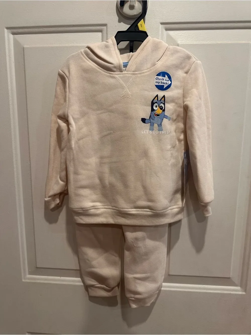 Bluey 3T Cream Kids Hoodie & Joggers Pants Set Unisex